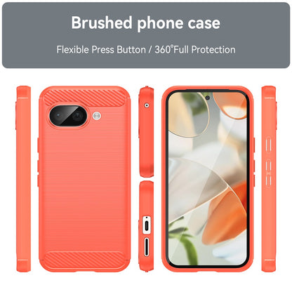 TPU Hülle für Google Pixel 9a Carbon Fiber Skin Brushed Schutzcover Soft Case