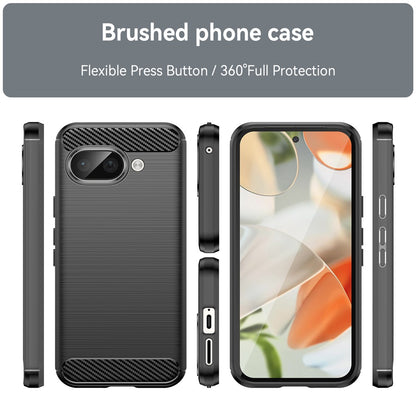 TPU Hülle für Google Pixel 9a Carbon Fiber Skin Brushed Schutzcover Soft Case