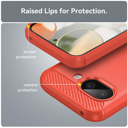 TPU Hülle für Google Pixel 9a Carbon Fiber Skin Brushed Schutzcover Soft Case