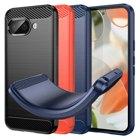 TPU Hülle für Google Pixel 9a Carbon Fiber Skin Brushed Schutzcover Soft Case