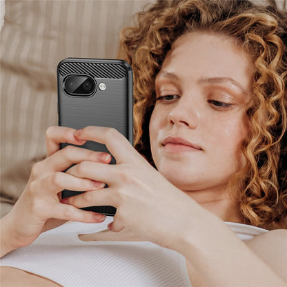 TPU Hülle für Google Pixel 9a Carbon Fiber Skin Brushed Schutzcover Soft Case