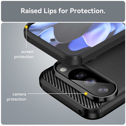 TPU Hülle für Google Pixel 10 | 10 PRO Carbon Fiber Skin Brushed Schutzcover