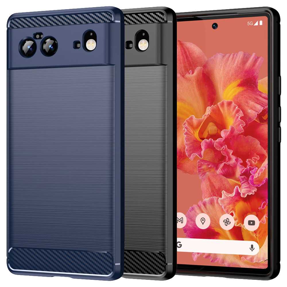 TPU Case für GOOGLE PIXEL 6 Carbon Fiber Skin Brushed Schutz Hülle Soft Cover