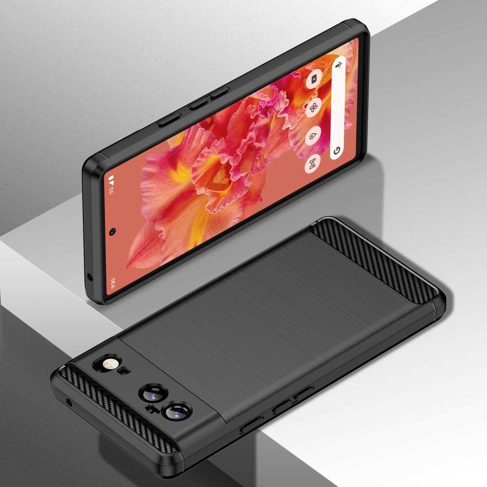 TPU Case für GOOGLE PIXEL 6 Carbon Fiber Skin Brushed Schutz Hülle Soft Cover