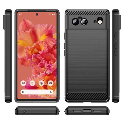 TPU Case für GOOGLE PIXEL 6 Carbon Fiber Skin Brushed Schutz Hülle Soft Cover
