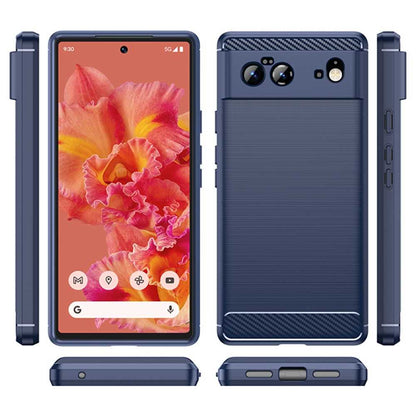 TPU Case für GOOGLE PIXEL 6 Carbon Fiber Skin Brushed Schutz Hülle Soft Cover