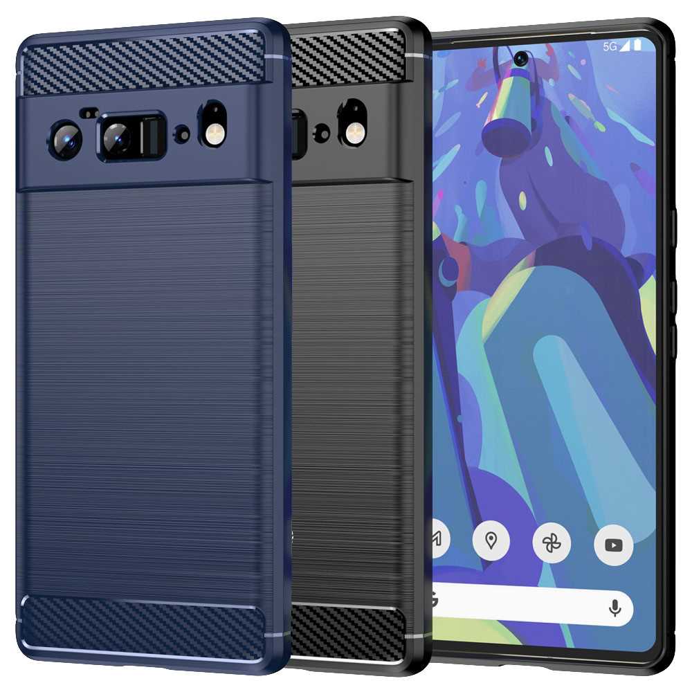 TPU Case für GOOGLE PIXEL 6 PRO Carbon Fiber Skin Brushed Schutz Hülle Cover