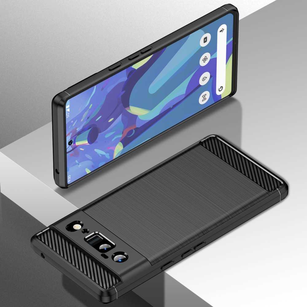 TPU Case für GOOGLE PIXEL 6 PRO Carbon Fiber Skin Brushed Schutz Hülle Cover