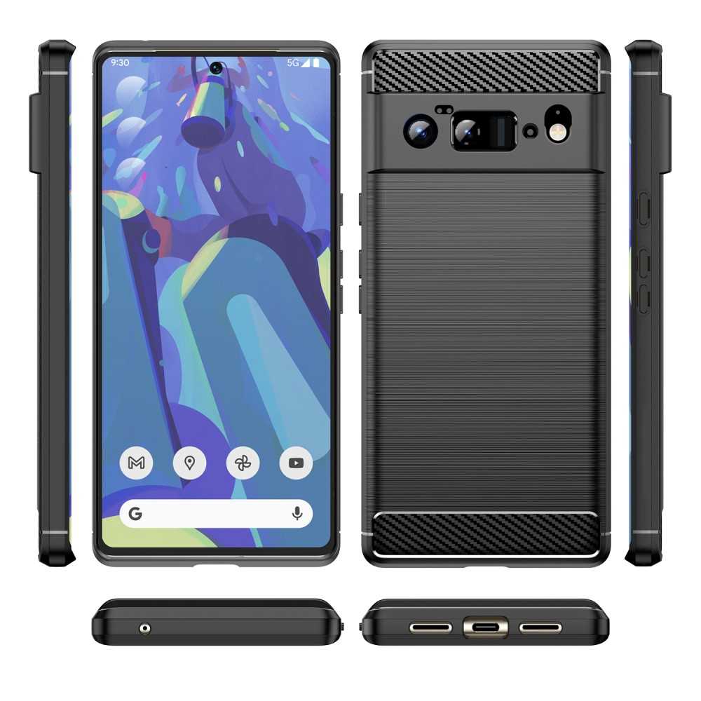 TPU Case für GOOGLE PIXEL 6 PRO Carbon Fiber Skin Brushed Schutz Hülle Cover