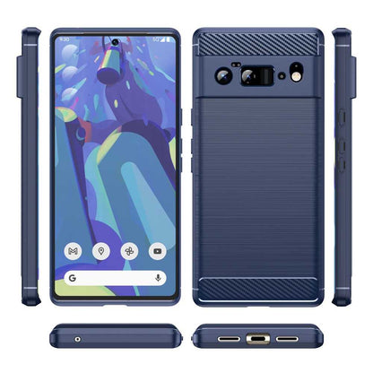 TPU Case für GOOGLE PIXEL 6 PRO Carbon Fiber Skin Brushed Schutz Hülle Cover