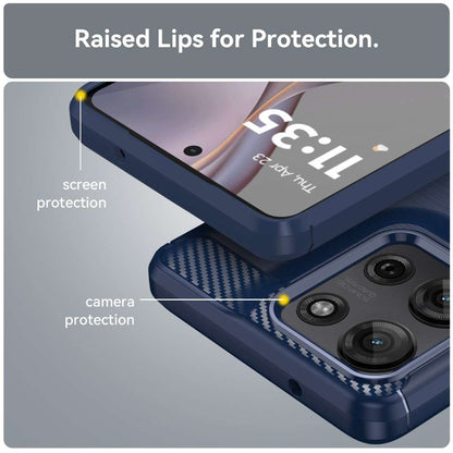 TPU Hülle für Motorola Moto G53 Carbon Fiber Skin Brushed Schutzcover Soft Case