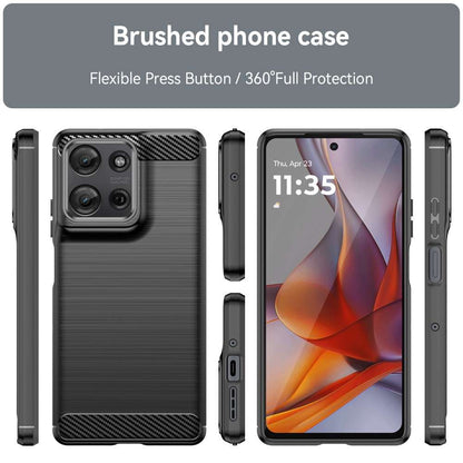 TPU Hülle für Motorola Moto G53 Carbon Fiber Skin Brushed Schutzcover Soft Case