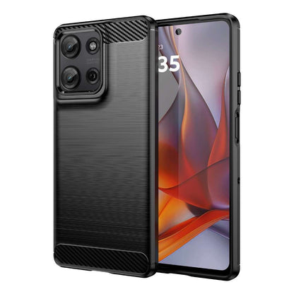 TPU Hülle für Motorola Moto G53 Carbon Fiber Skin Brushed Schutzcover Soft Case