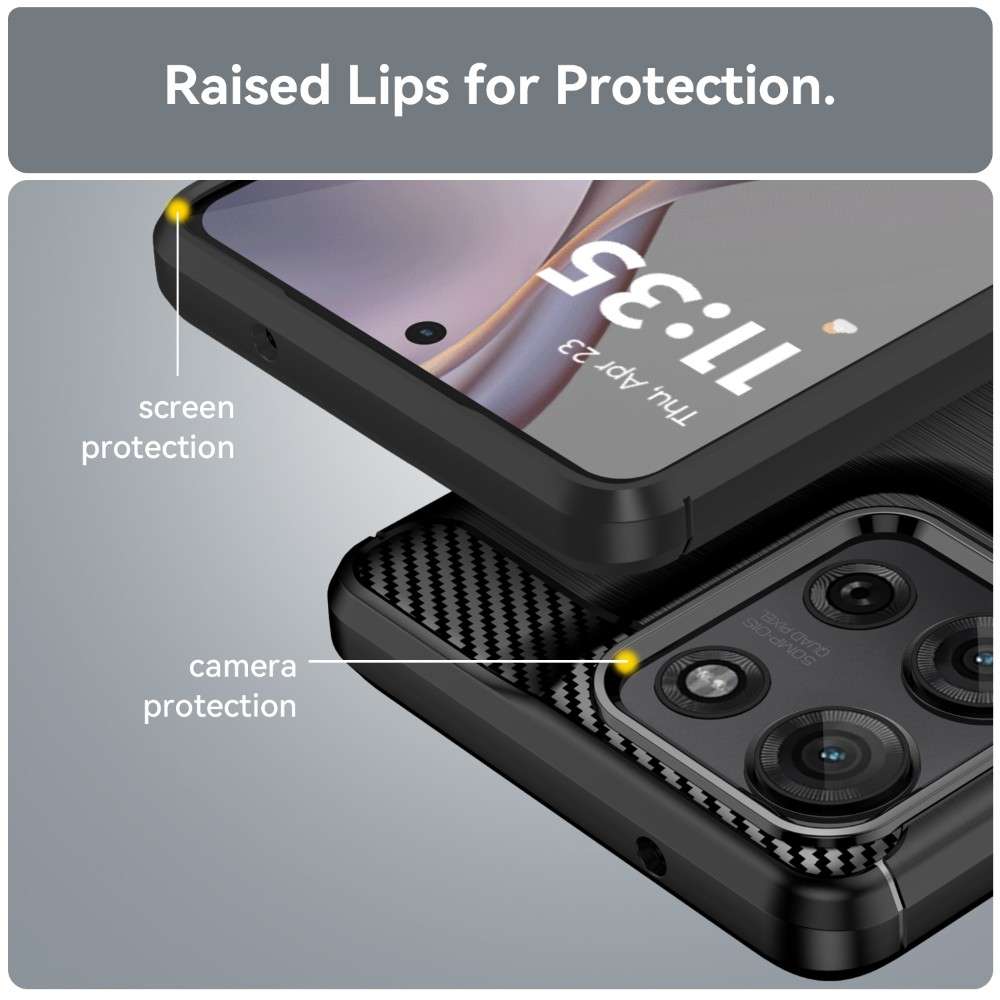 TPU Hülle für Motorola Moto G53 Carbon Fiber Skin Brushed Schutzcover Soft Case