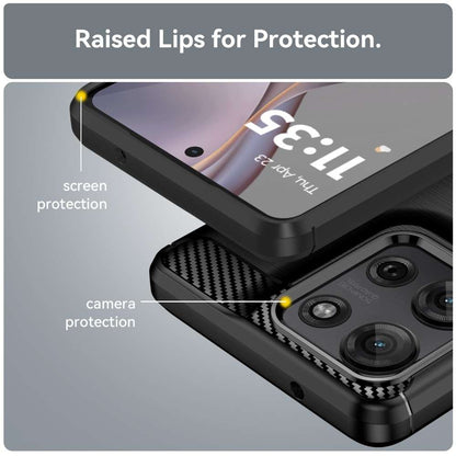 TPU Hülle für Motorola Moto G53 Carbon Fiber Skin Brushed Schutzcover Soft Case