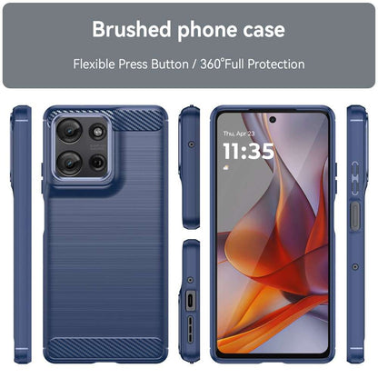 TPU Hülle für Motorola Moto G53 Carbon Fiber Skin Brushed Schutzcover Soft Case