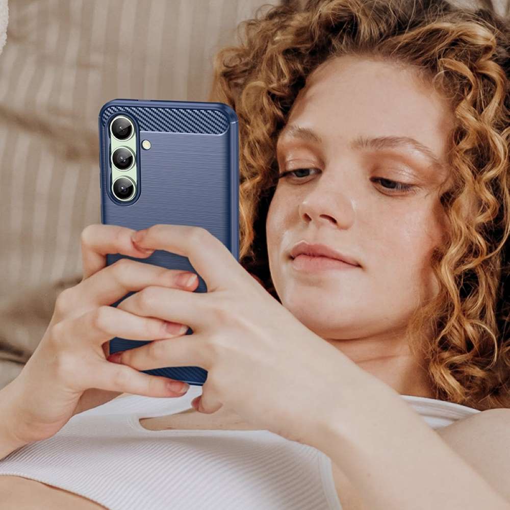 TPU Hülle für Samsung Galaxy S24 FE Carbon Fiber Skin Brushed Schutzcover Case