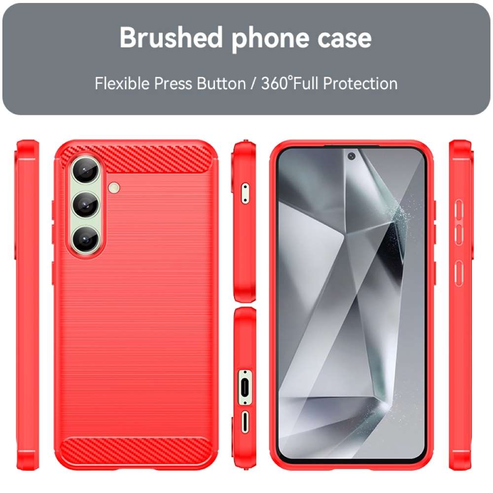 TPU Hülle für Samsung Galaxy S24 FE Carbon Fiber Skin Brushed Schutzcover Case