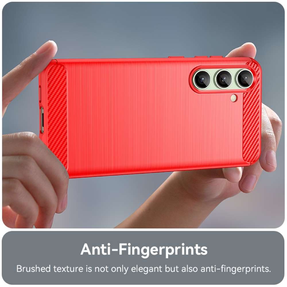 TPU Hülle für Samsung Galaxy S24 FE Carbon Fiber Skin Brushed Schutzcover Case