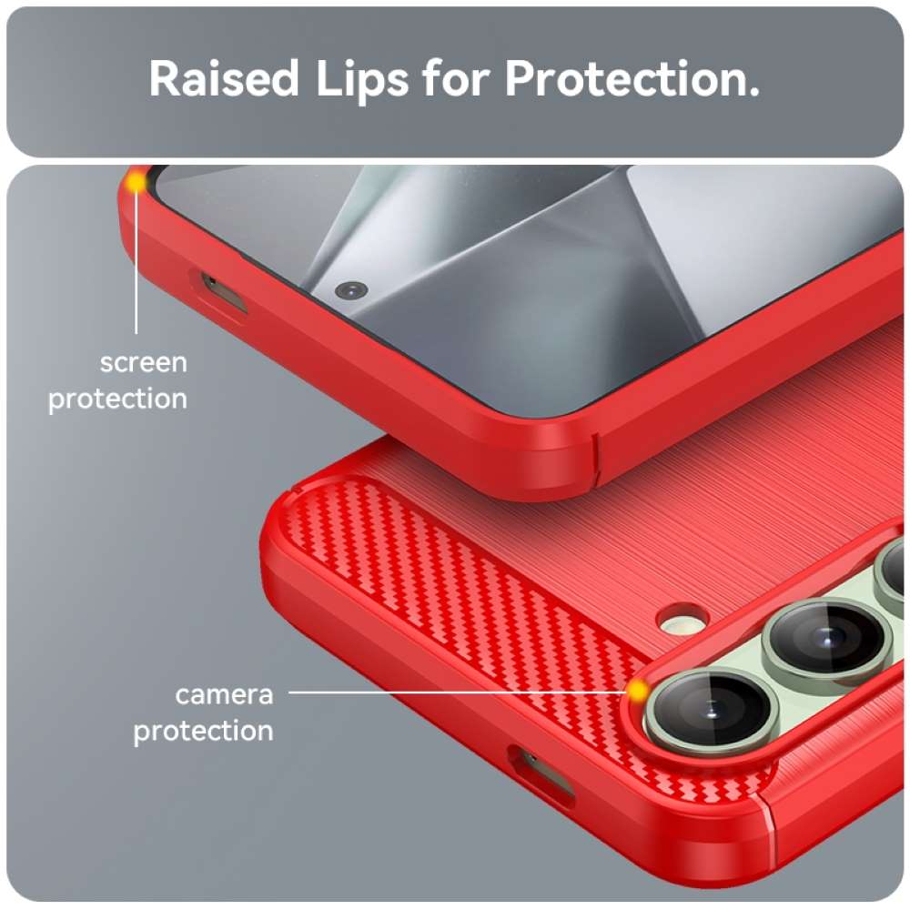 TPU Hülle für Samsung Galaxy S24 FE Carbon Fiber Skin Brushed Schutzcover Case
