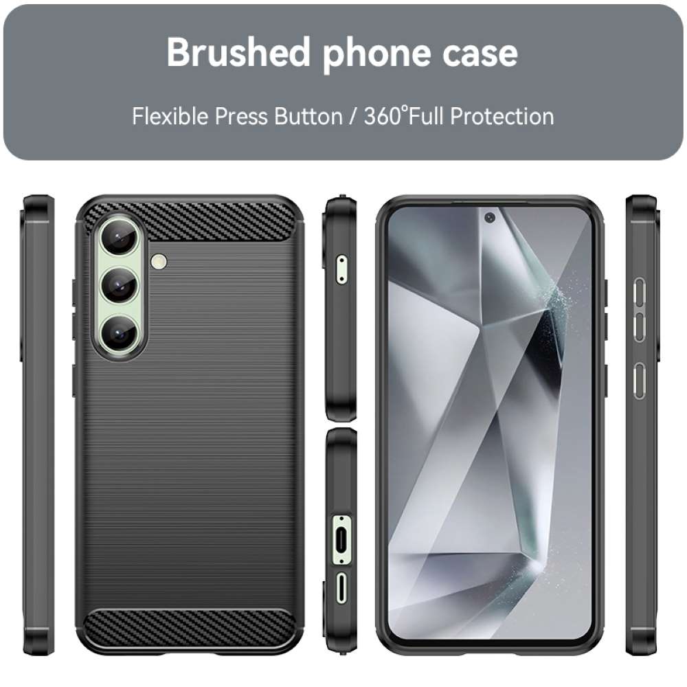TPU Hülle für Samsung Galaxy S24 FE Carbon Fiber Skin Brushed Schutzcover Case