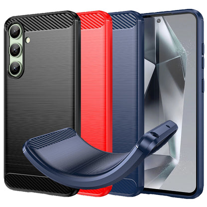 TPU Hülle für Samsung Galaxy S24 FE Carbon Fiber Skin Brushed Schutzcover Case