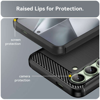 TPU Hülle für Samsung Galaxy S24 FE Carbon Fiber Skin Brushed Schutzcover Case