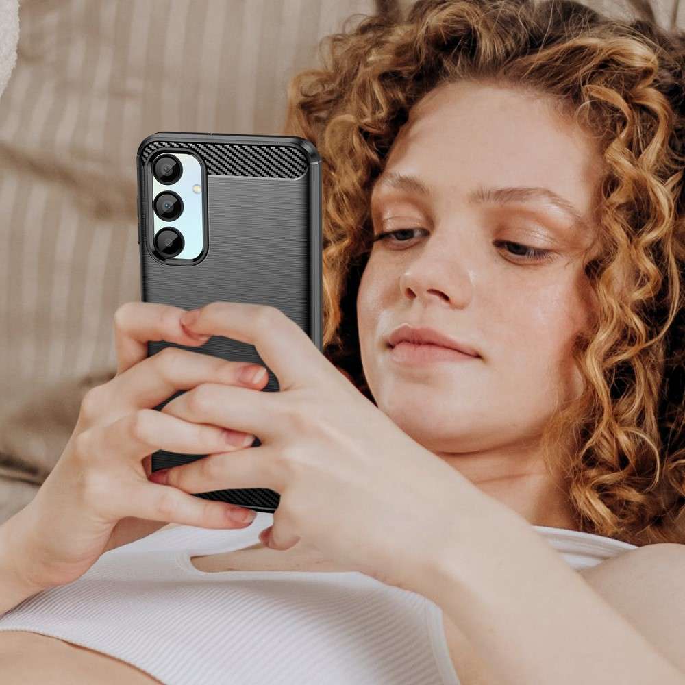TPU Hülle für Samsung Galaxy A16 Carbon Fiber Skin Brushed Schutzcover Soft Case
