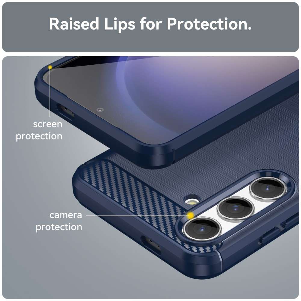 TPU Hülle für Samsung Galaxy S25 Carbon Fiber Skin Brushed Schutzcover Soft Case