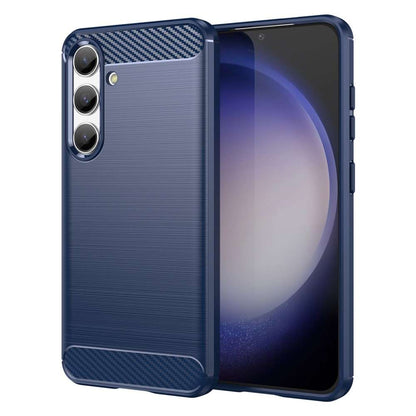 TPU Hülle für Samsung Galaxy S25 Carbon Fiber Skin Brushed Schutzcover Soft Case