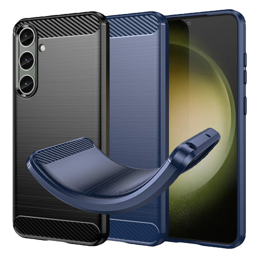 TPU Hülle für Samsung Galaxy S25 PLUS Carbon Fiber Skin Brushed Schutzcover Case