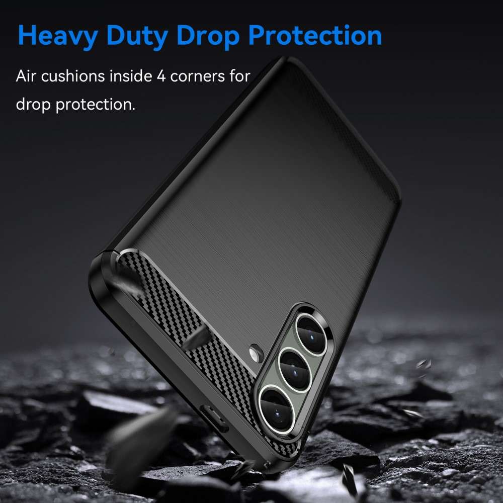 TPU Hülle für Samsung Galaxy S25 PLUS Carbon Fiber Skin Brushed Schutzcover Case