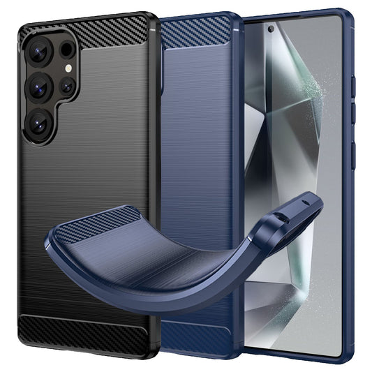TPU Hülle für Samsung Galaxy S25 ULTRA Carbon Fiber Skin Brushed Schutzcover
