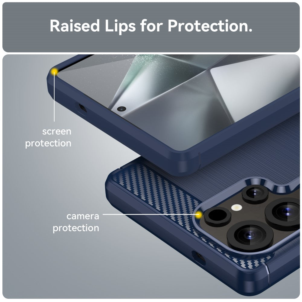 TPU Hülle für Samsung Galaxy S25 ULTRA Carbon Fiber Skin Brushed Schutzcover