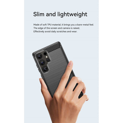 TPU Hülle für Samsung Galaxy S25 ULTRA Carbon Fiber Skin Brushed Schutzcover