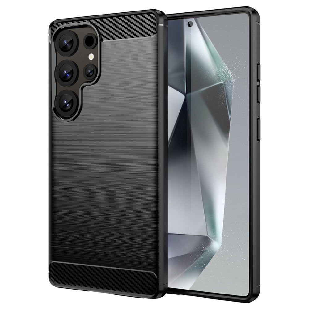 TPU Hülle für Samsung Galaxy S25 ULTRA Carbon Fiber Skin Brushed Schutzcover