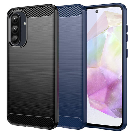 TPU Hülle für Samsung Galaxy A56 A36 Carbon Fiber Skin Brushed Schutzcover Case