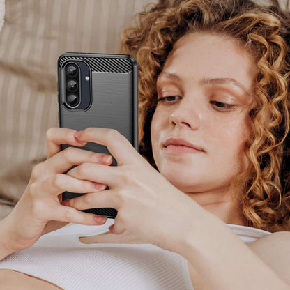 TPU Hülle für Samsung Galaxy A56 A36 Carbon Fiber Skin Brushed Schutzcover Case