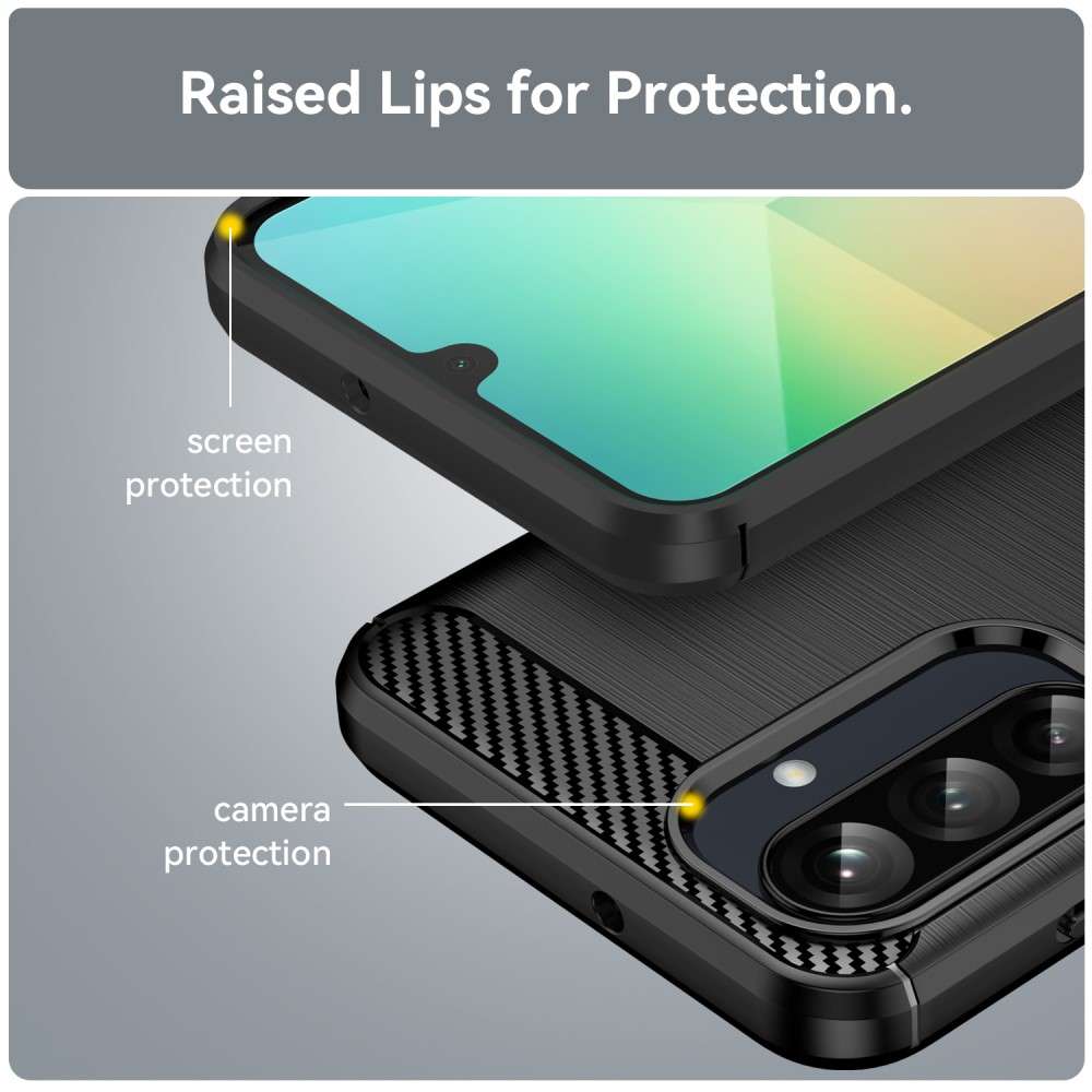 TPU Hülle für Samsung Galaxy A26 Carbon Fiber Skin Brushed Schutzcover Soft Case
