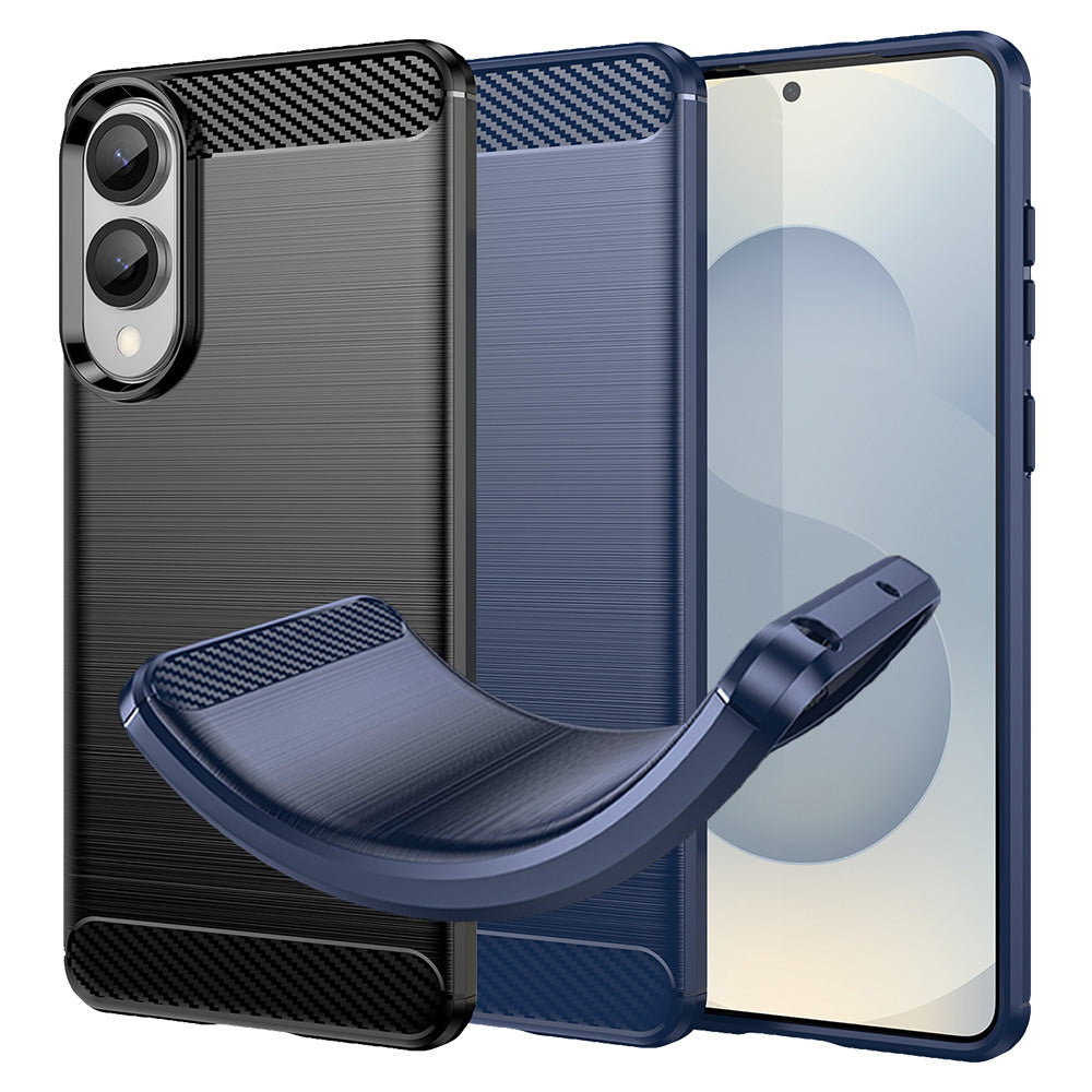 TPU Hülle für Samsung Galaxy S25 EDGE Carbon Fiber Skin Brushed Schutzcover Case