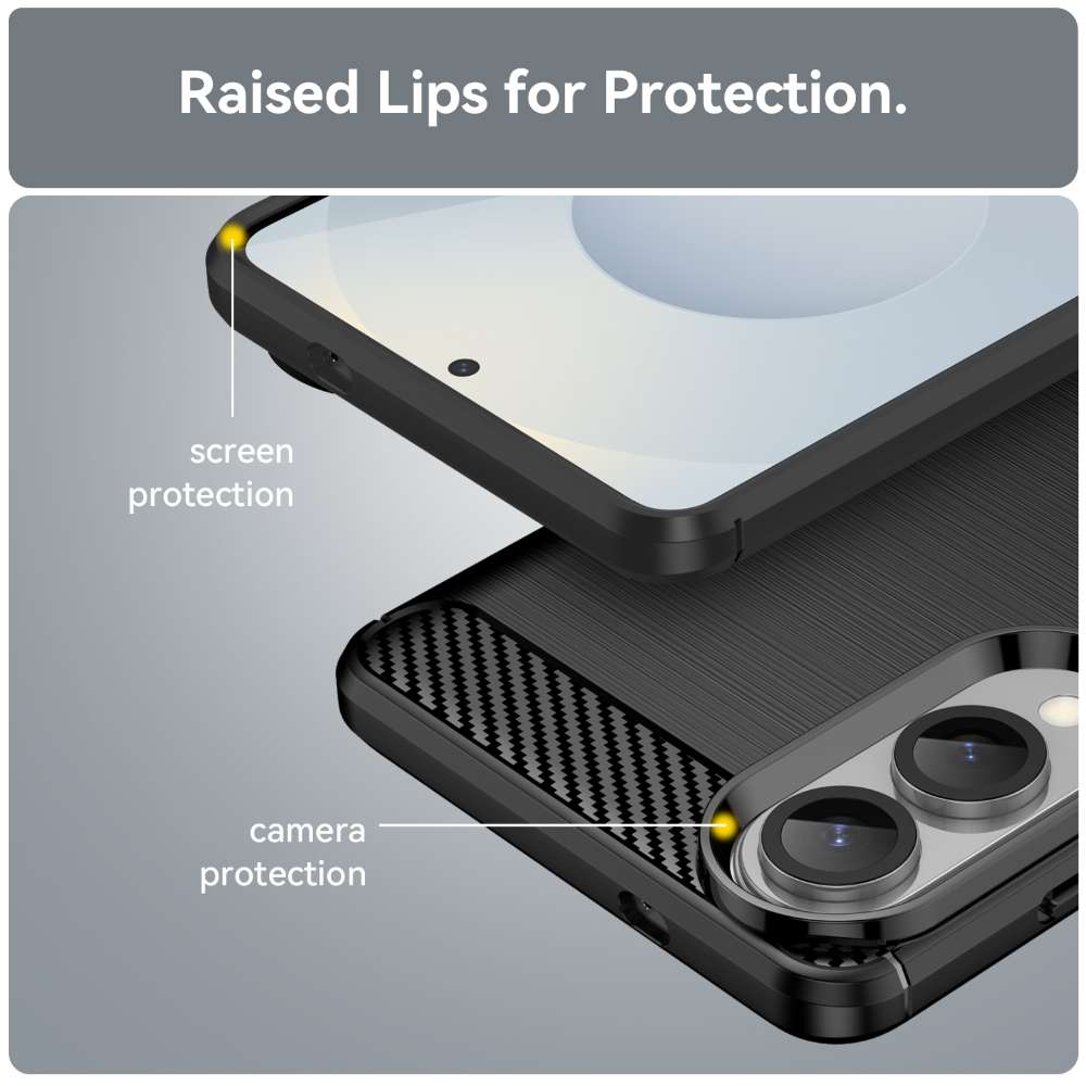 TPU Hülle für Samsung Galaxy S25 EDGE Carbon Fiber Skin Brushed Schutzcover Case