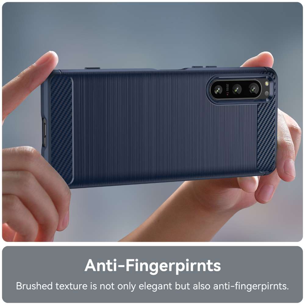TPU Hülle für Sony Xperia 5 IV Carbon Fiber Skin Brushed Schutzcover Soft Case