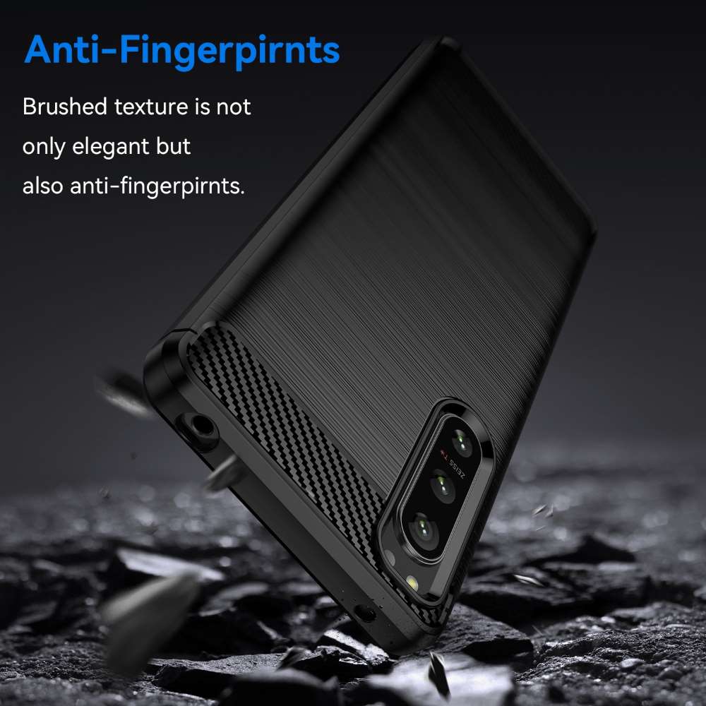 TPU Hülle für Sony Xperia 5 IV Carbon Fiber Skin Brushed Schutzcover Soft Case