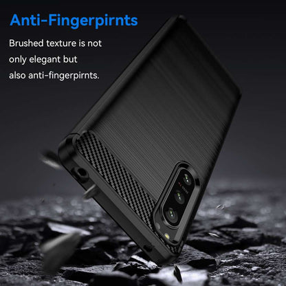 TPU Hülle für Sony Xperia 5 IV Carbon Fiber Skin Brushed Schutzcover Soft Case