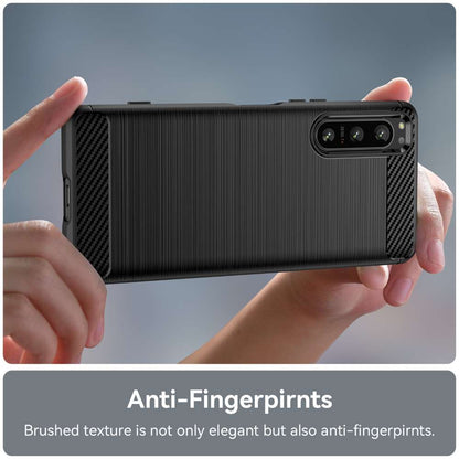 TPU Hülle für Sony Xperia 5 IV Carbon Fiber Skin Brushed Schutzcover Soft Case