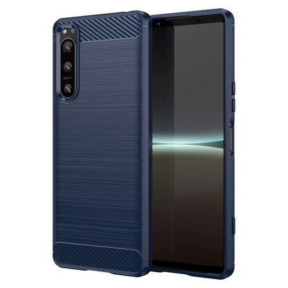 TPU Hülle für Sony Xperia 5 IV Carbon Fiber Skin Brushed Schutzcover Soft Case