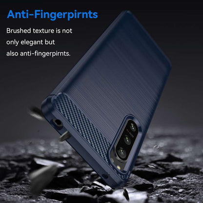 TPU Hülle für Sony Xperia 5 IV Carbon Fiber Skin Brushed Schutzcover Soft Case