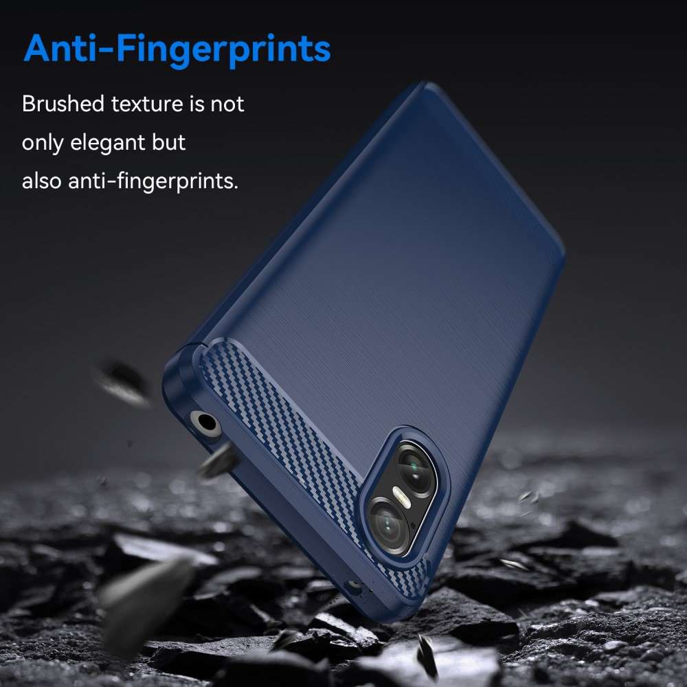 TPU Hülle für Sony Xperia 10 VI Carbon Fiber Skin Brushed Schutzcover Soft Case