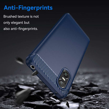 TPU Hülle für Sony Xperia 10 VI Carbon Fiber Skin Brushed Schutzcover Soft Case