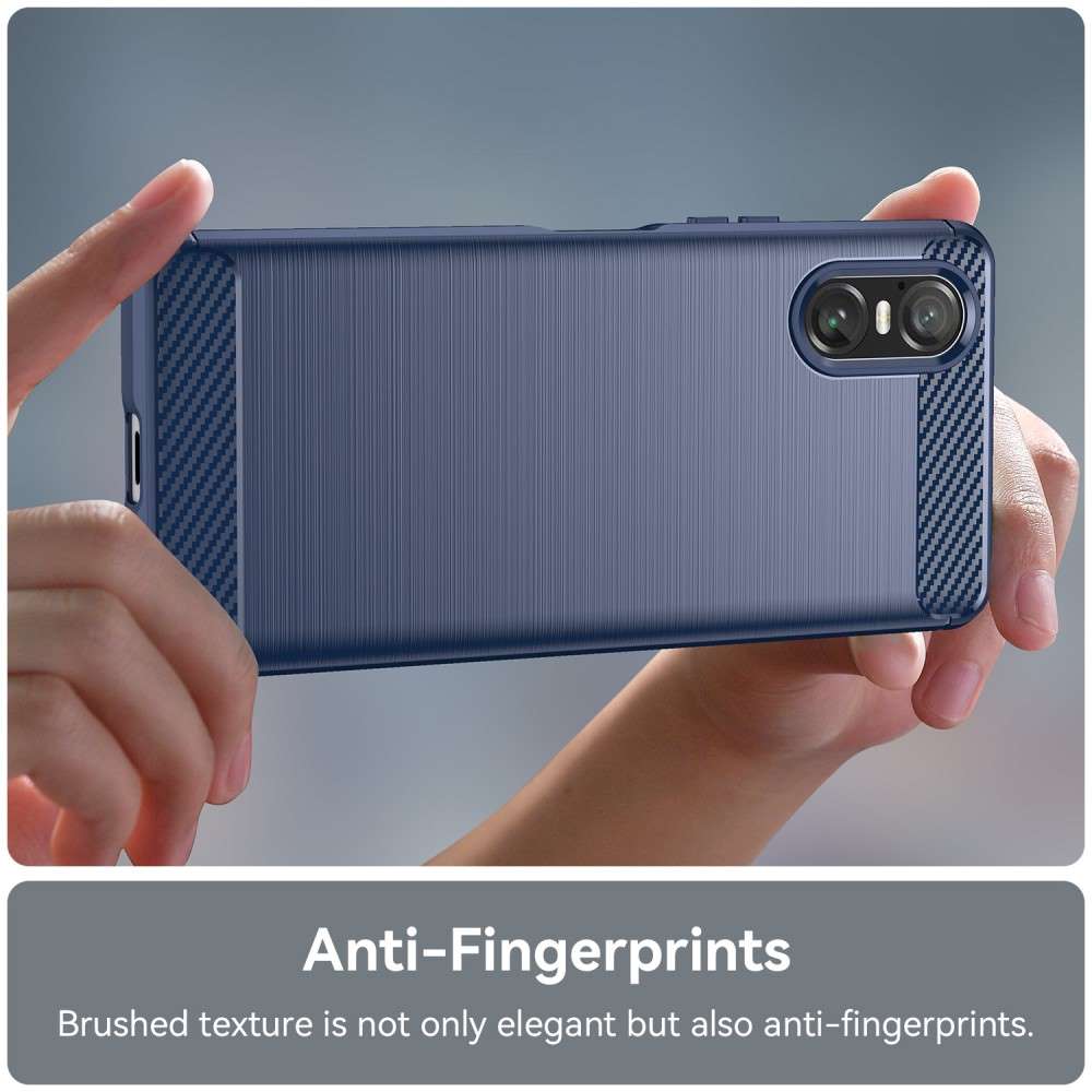 TPU Hülle für Sony Xperia 10 VI Carbon Fiber Skin Brushed Schutzcover Soft Case